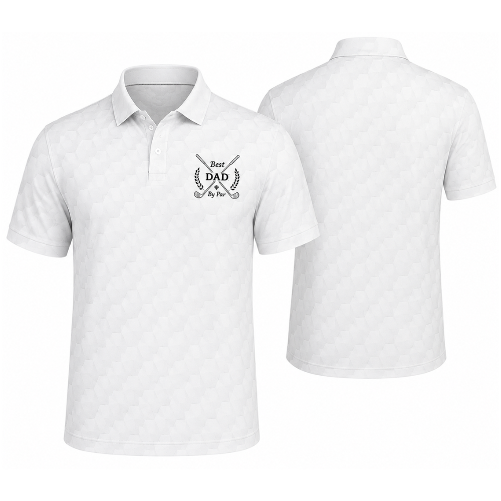 Best Dad By Par White Golf Men Polo Shirt, Father Day Golf Shirts For Dad GE0456