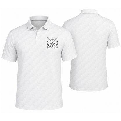 Best Dad By Par White Golf Men Polo Shirt, Father Day Golf Shirts For Dad GE0456