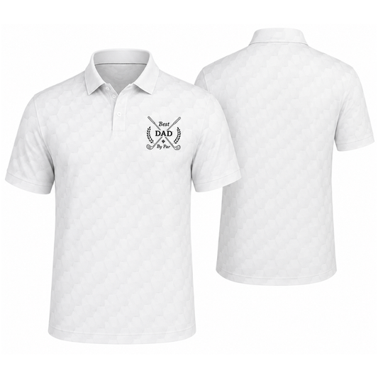 Best Dad By Par White Golf Men Polo Shirt, Father Day Golf Shirts For Dad GE0456