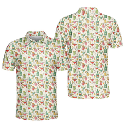 Cocktail Margarita Golf Polo Shirt For Mens, Cocktail Golf Shirts Men GE0250