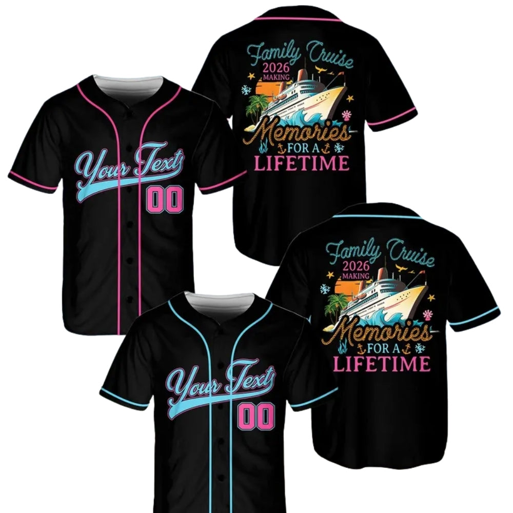 Family Cruise Making Memories For A Lifetime Custom Family Matching Baseball Jersey, Custom Cruise Travel Baseball Jersey For Family ET0713