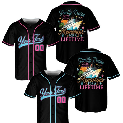 Family Cruise Making Memories For A Lifetime Custom Family Matching Baseball Jersey, Custom Cruise Travel Baseball Jersey For Family ET0713