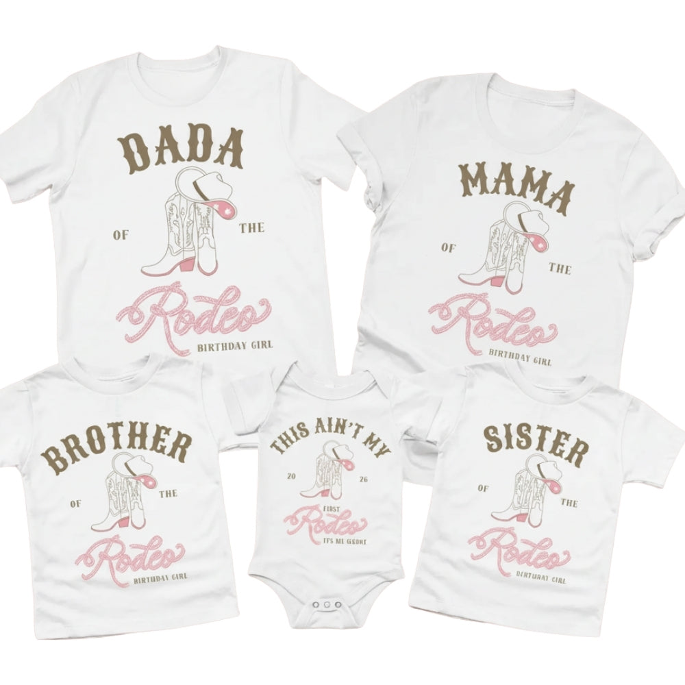 This Ain't My First Rodeo Custom Cowgirl Birthday Matching Family T Shirts, Custom 2nd Birthday Western Family Shirts ET0437