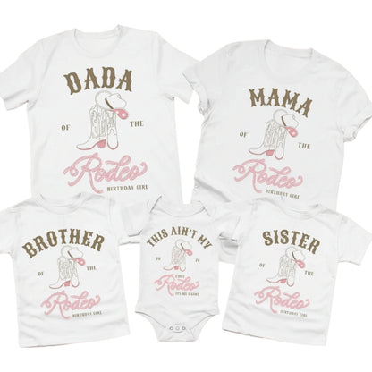 This Ain't My First Rodeo Custom Cowgirl Birthday Matching Family T Shirts, Custom 2nd Birthday Western Family Shirts ET0437