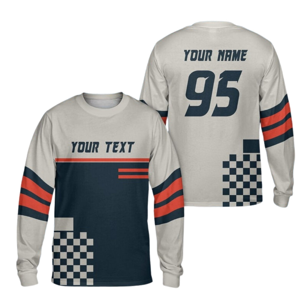 Custom Number And Name Motocross Jersey Long Sleeve For Men, Custom Dirt Bike Shirts ME0060