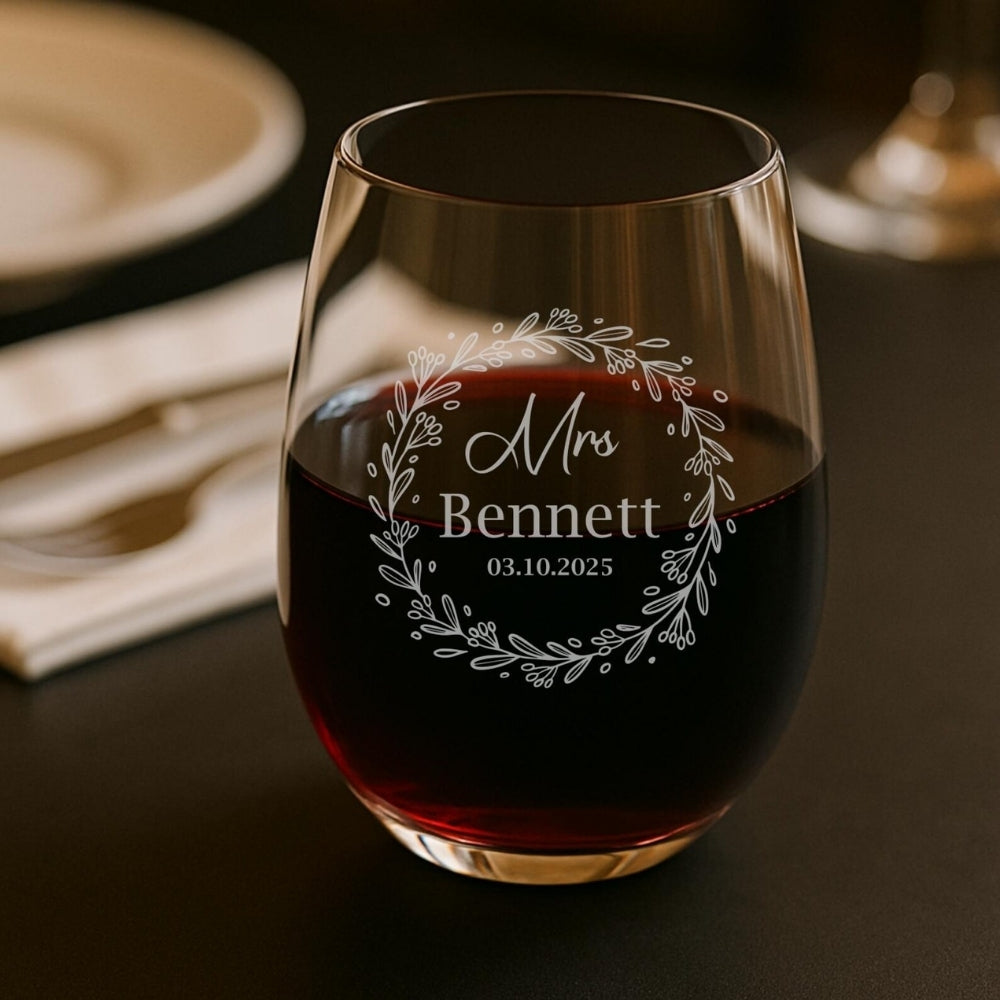 Personalized Wedding Bride And Groom Wine Whiskey Glasses, Personalised Wedding Glass Set WD0021