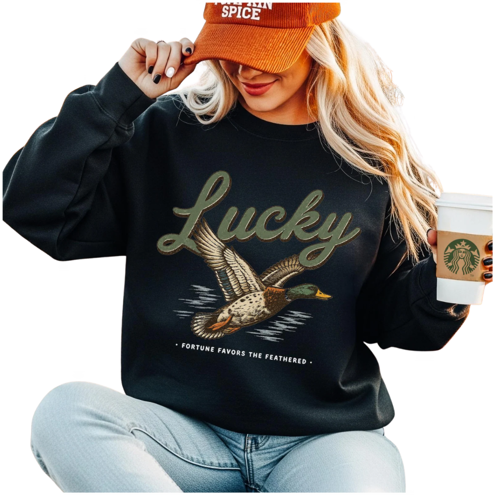 Lucky Mallard Duck Sweatshirt For Men Women, Duck Hunting Lover Sweatshirt 2D1174
