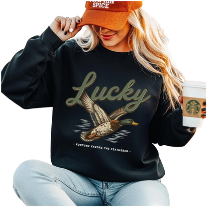 Lucky Mallard Duck Sweatshirt For Men Women, Duck Hunting Lover Sweatshirt 2D1174