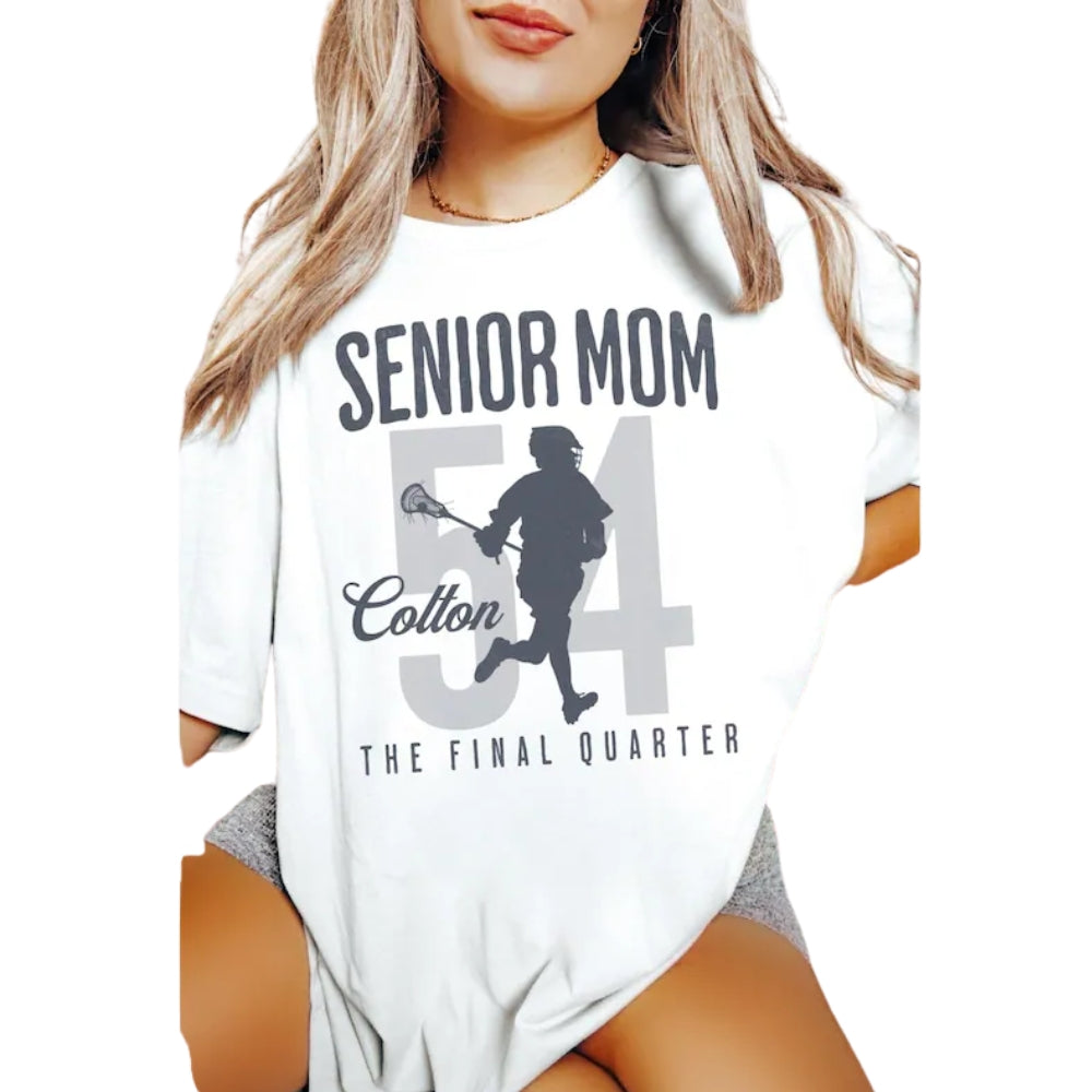 Custom Senior Mom Lacrosse Matching Shirts, Custom Lacrosse Dad Mom Family Shirts ET0576