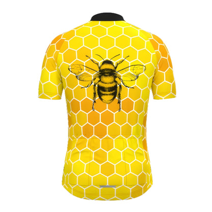 Bee Yellow Cycling Short Sleeve Jersey For Men, Men's Bee Cycling Jerseys CZ0073