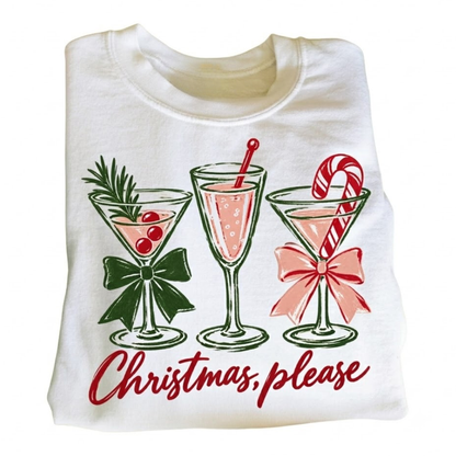 Cocktail Christmas Please Sweatshirt, Christmas Sweatshirt For Cocktail Lover 2D1175