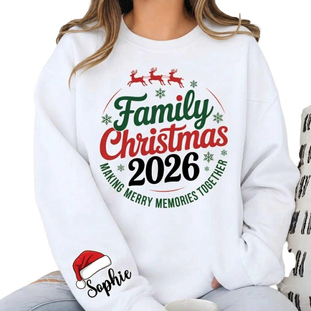 Making Merry Memories Together Custom Family Xmas Sweatshirt Matching, Custom Christmas Family Sweater ET1677