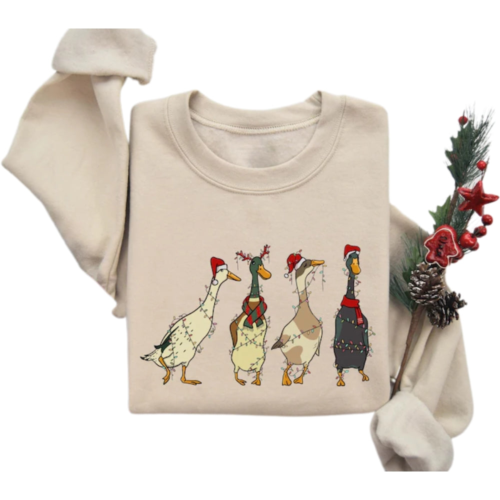 Ducks Christmas Sweatshirt, Funny Duck Christmas Sweatshirt 2D0629