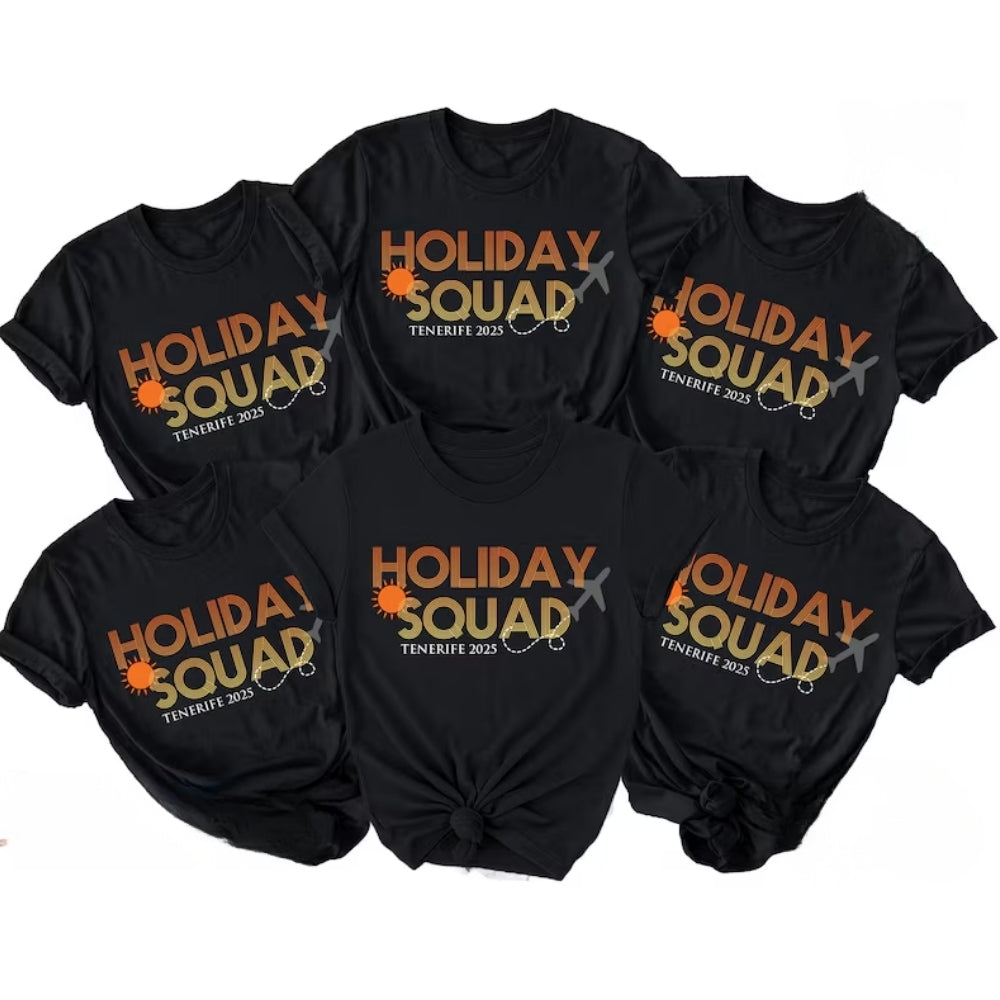Holiday Squad Custom Matching Family T-Shirts, Custom Holiday Matching Shirts For Family ET0149