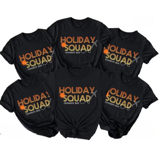 Holiday Squad Custom Matching Family T-Shirts, Custom Holiday Matching Shirts For Family ET0149