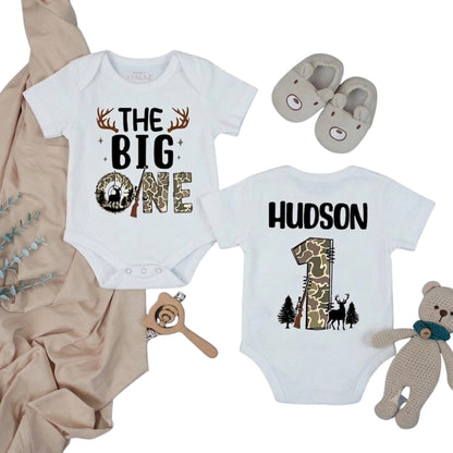 Daddy Mommy Of The Big One Personalized Matching First Birthday Hunting Family T Shirt, Custom Hunting 1st Birthday Family Shirts ET1079