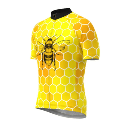 Bee Yellow Cycling Short Sleeve Jersey For Men, Men's Bee Cycling Jerseys CZ0073