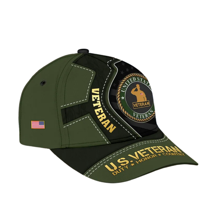 U.S.Veteran Duty Honor Country 3D Baseball Cap, US Militray Veteran Hats Caps CP0128