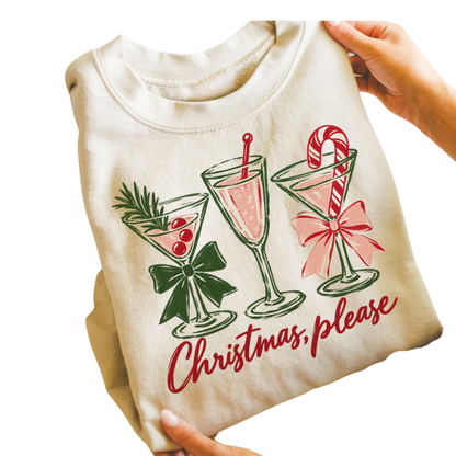 Cocktail Christmas Please Sweatshirt, Christmas Sweatshirt For Cocktail Lover 2D1175