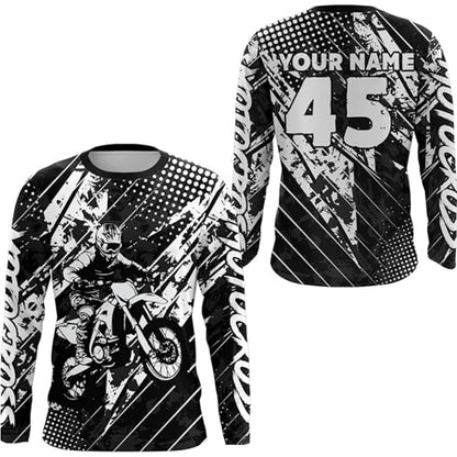 Custom Rider Red Motocross Racing Long Sleeve Jersey For Men, Custom Name And Number Motocross Shirts MZ0022