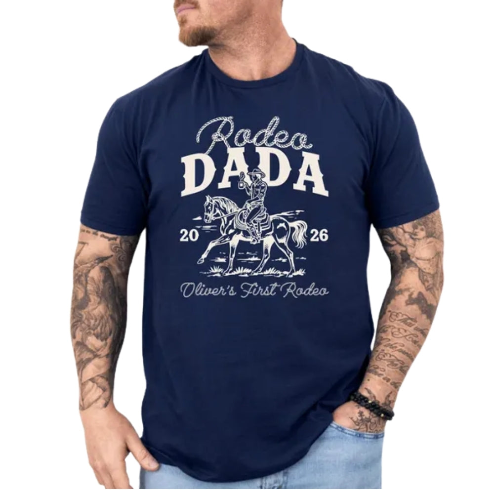 My First Rodeo Personalized First Birthday Cowboy Family Matching Shirts, Custom Family Western 1st Birthday Shirts ET0882