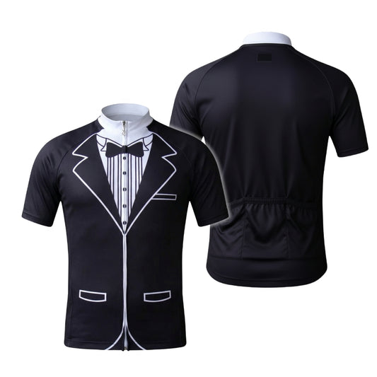 Tuxedo Black And White Cycling Short Sleeve Jersey Mens, Tuxedo Cycling Jersey CZ0144