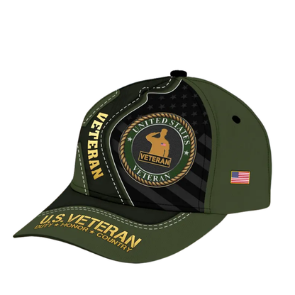 U.S.Veteran Duty Honor Country 3D Baseball Cap, US Militray Veteran Hats Caps CP0128