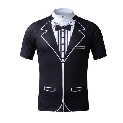 Tuxedo Black And White Cycling Short Sleeve Jersey Mens, Tuxedo Cycling Jersey CZ0144