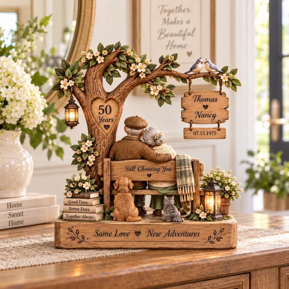 Still Choosing You Custom 50th Wedding Anniversary Layer Wooden Block, Personalized 50 Years Wedding Keepsake Wooden Plaque WD0889