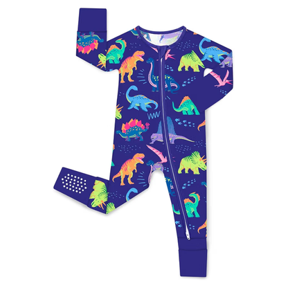 Dinosaur Baby Convertible Zipper Romper, Dinosaur Romper Convertible For Baby BB0422