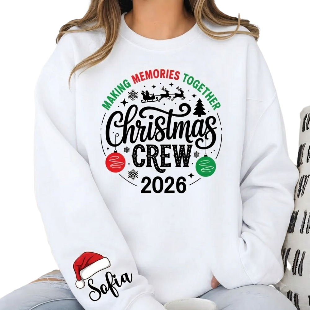 Personalized Christmas Crew Family Sweatshirt, Custom Family Christmas Matching Sweater ET1678
