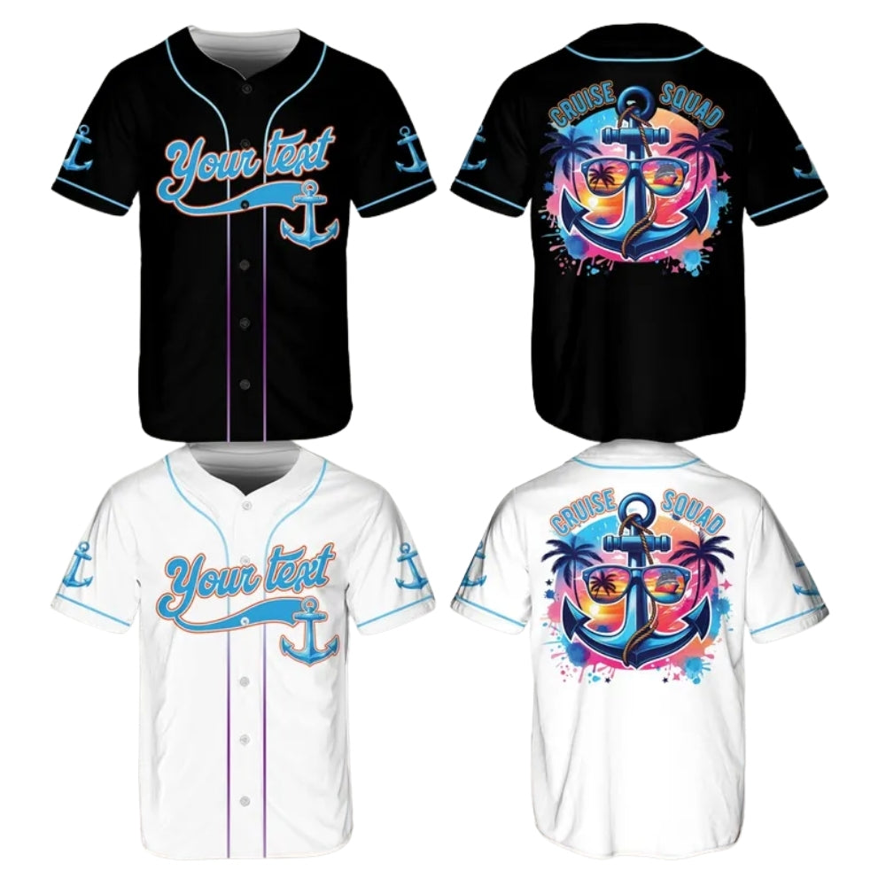 Custom Family Cruise Squad Matching Baseball Jersey, Personalized Cruise Trip Matching Family Baseball Shirts ET0714