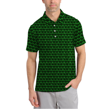 Bigfoot Neon Green Men's Golf Polo Shirt, Sasquatch Bigfoot Golf Shirt GZ0211