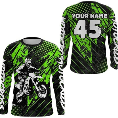 Custom Rider Red Motocross Racing Long Sleeve Jersey For Men, Custom Name And Number Motocross Shirts MZ0022