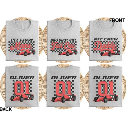 Pit Crew Fast One Birthday Boy Custom 1st Birthday Family Matching Shirts, Custom Racing First Birthday Family Shirts ET0883