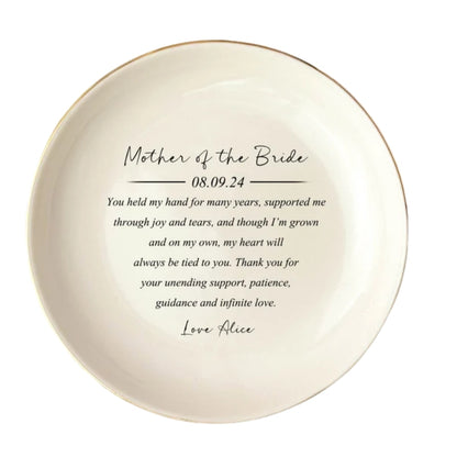 Personalized Mother Of The Bride Ring Dish, Custom Wedding Jewelry Dish For Mother Of The Bride WD0244