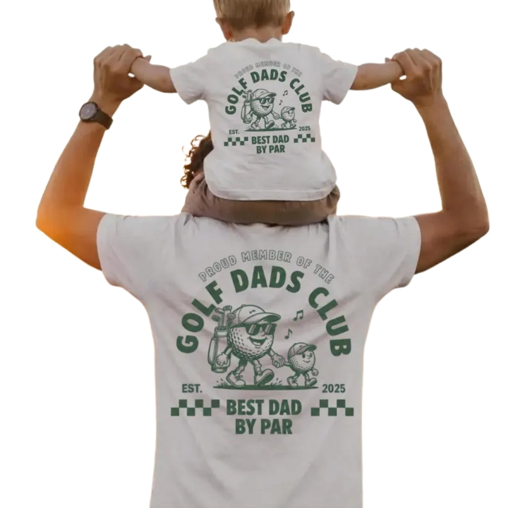 Proud Member Of The Golf Dads Club Best Dad By Par Custom Daddy And Me Matching T Shirt, Custom Year Dad And Baby Golf Matching Shirts ET0977
