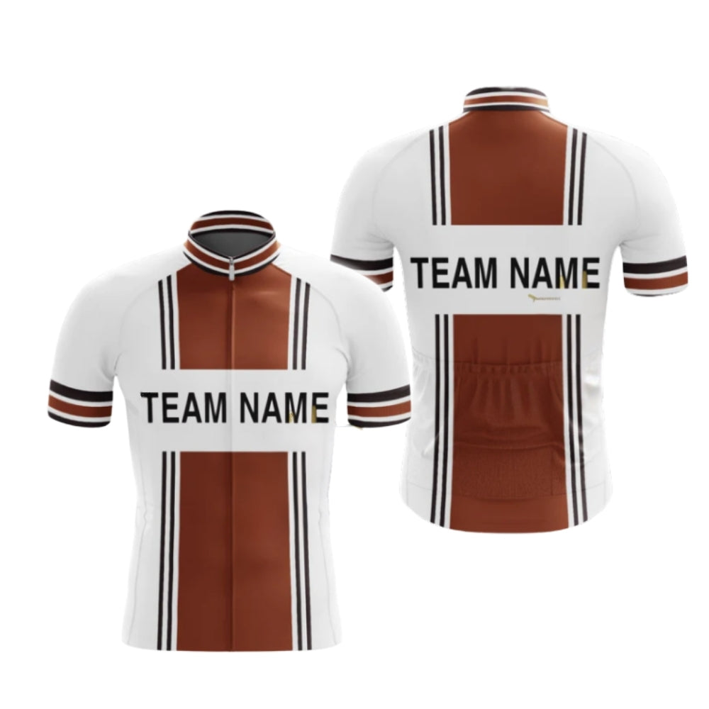 Custom Red And White Cycling Team Short Sleeve Jersey Mens, Custom Cycling Jerseys For Team CG0494