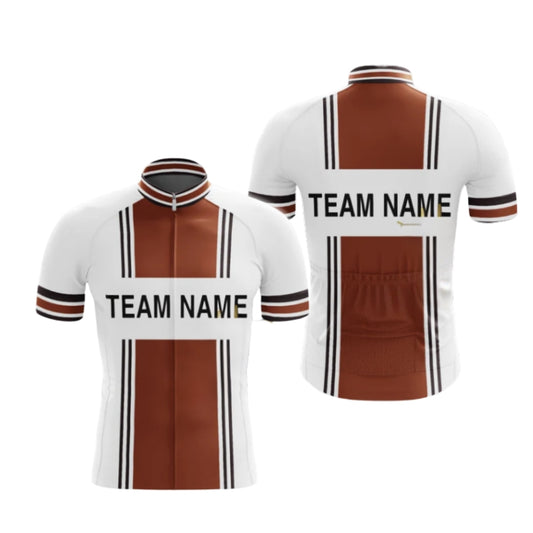 Custom Red And White Cycling Team Short Sleeve Jersey Mens, Custom Cycling Jerseys For Team CG0494