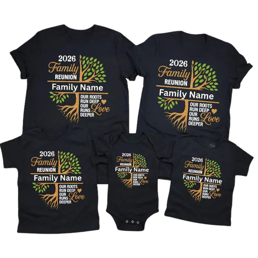 Our Roots Run Deep Our Runs Deeper Custom Family Reunion Matching T Shirts, Personalized Family Reunion Shirts ET0150
