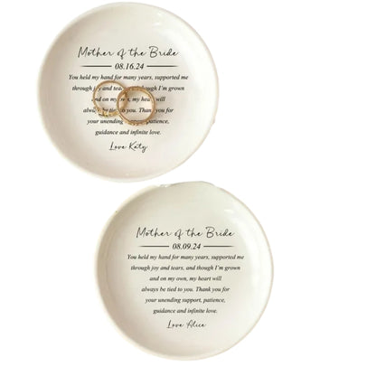Personalized Mother Of The Bride Ring Dish, Custom Wedding Jewelry Dish For Mother Of The Bride WD0244