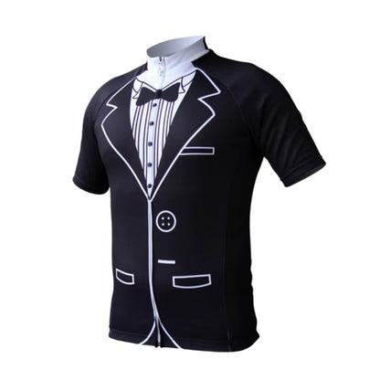 Tuxedo Black And White Cycling Short Sleeve Jersey Mens, Tuxedo Cycling Jersey CZ0144