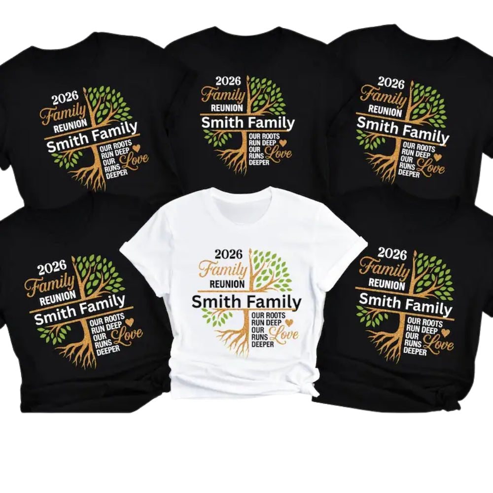 Our Roots Run Deep Our Runs Deeper Custom Family Reunion Matching T Shirts, Personalized Family Reunion Shirts ET0150
