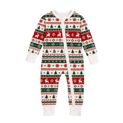 Fair Isle Pattern Christmas Baby Convertible Zippy Romper, Christmas Baby Romper Convertible BB0934