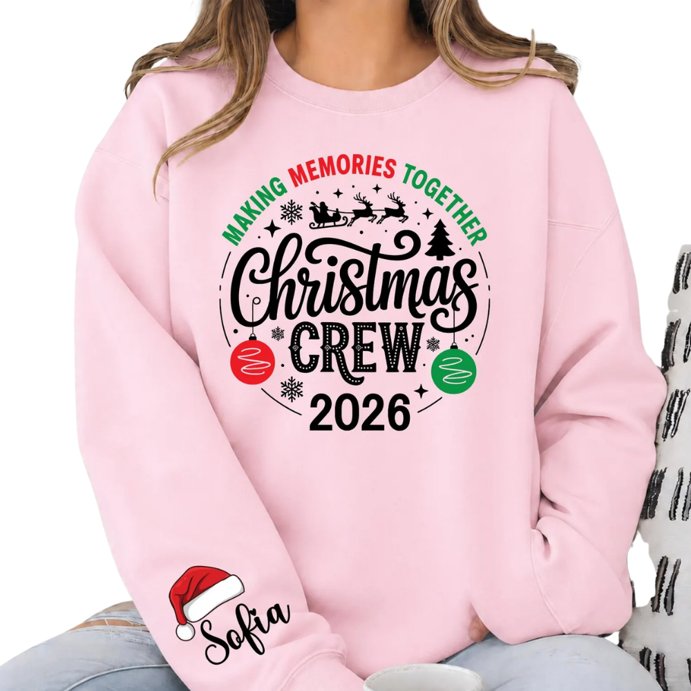 Personalized Christmas Crew Family Sweatshirt, Custom Family Christmas Matching Sweater ET1678