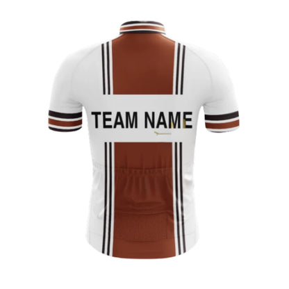 Custom Red And White Cycling Team Short Sleeve Jersey Mens, Custom Cycling Jerseys For Team CG0494