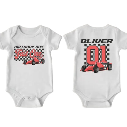 Pit Crew Fast One Birthday Boy Custom 1st Birthday Family Matching Shirts, Custom Racing First Birthday Family Shirts ET0883