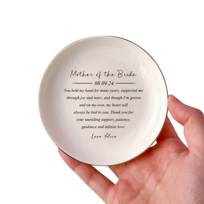 Personalized Mother Of The Bride Ring Dish, Custom Wedding Jewelry Dish For Mother Of The Bride WD0244