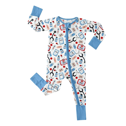 Medical Blue Baby Convertible Zippy Romper, Medical Baby Romper Convertible BB0891
