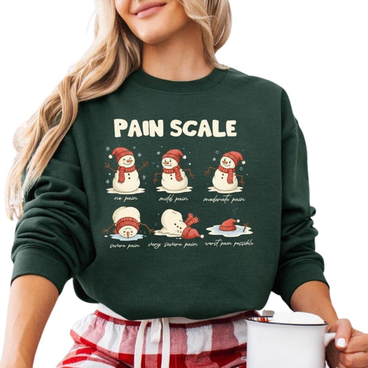 Pain Scale Christmas Nurse Sweatshirt, Funny Nurse Christmas Sweatshirt 2D0394
